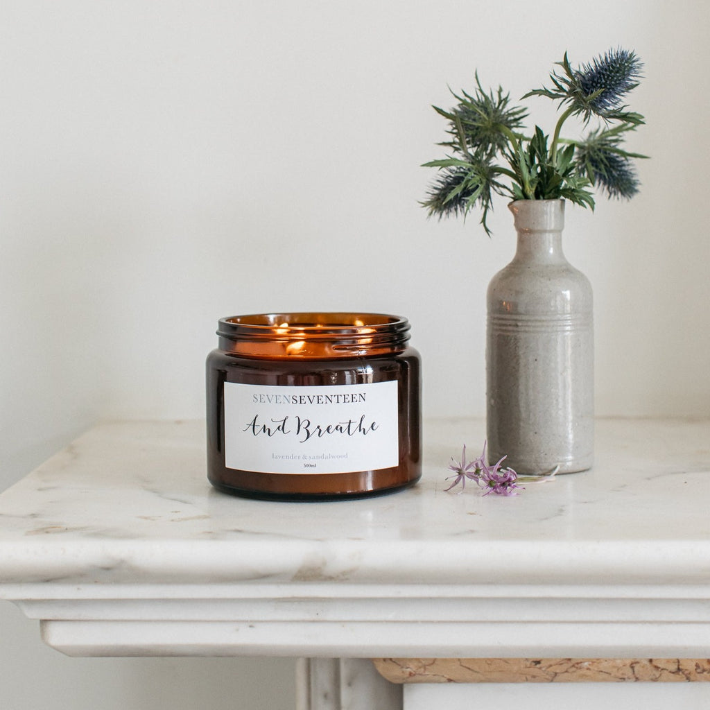 AND BREATHE / LAVENDER & SANDALWOOD CANDLE