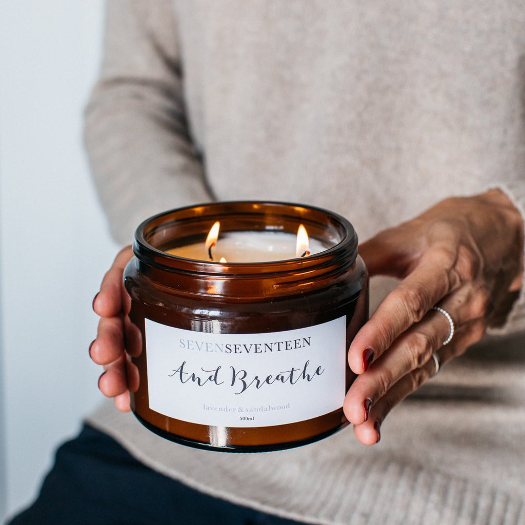 AND BREATHE / LAVENDER & SANDALWOOD CANDLE
