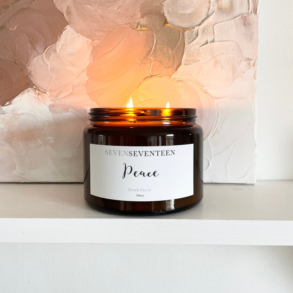 Peace / Fresh Linen Candle